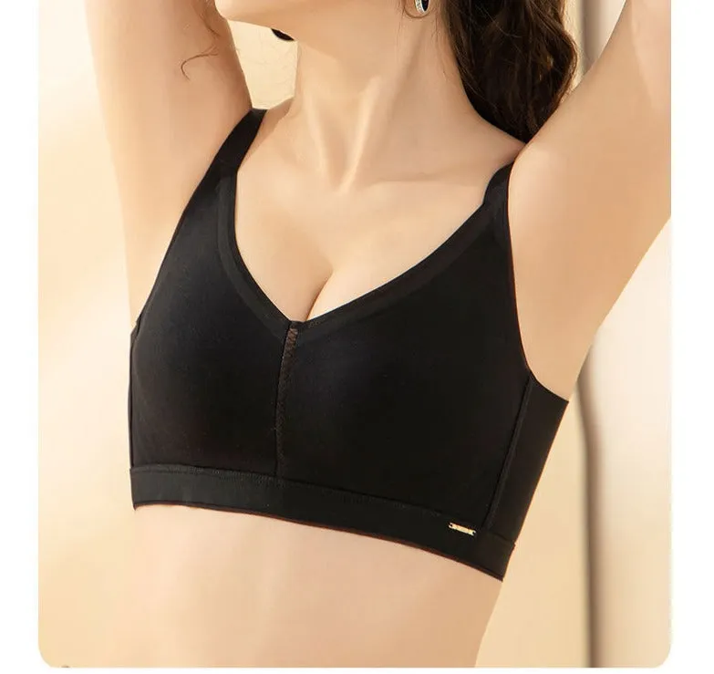 Summer Seamless Glossy Mesh Adjustable Underwear Push-Up Mid-Thin Style Big Breasts Strip Bra