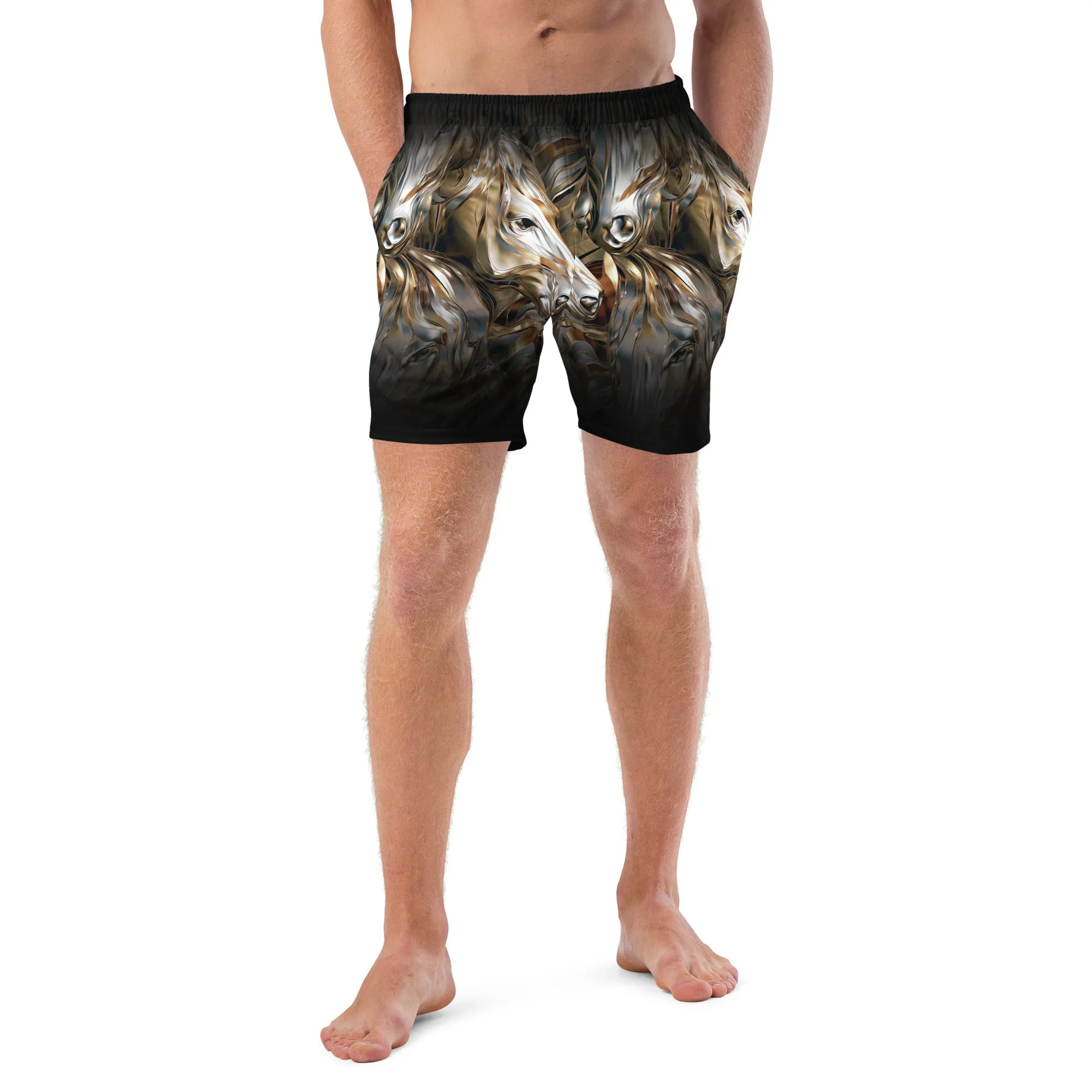 Swim Trunk Metal Horses