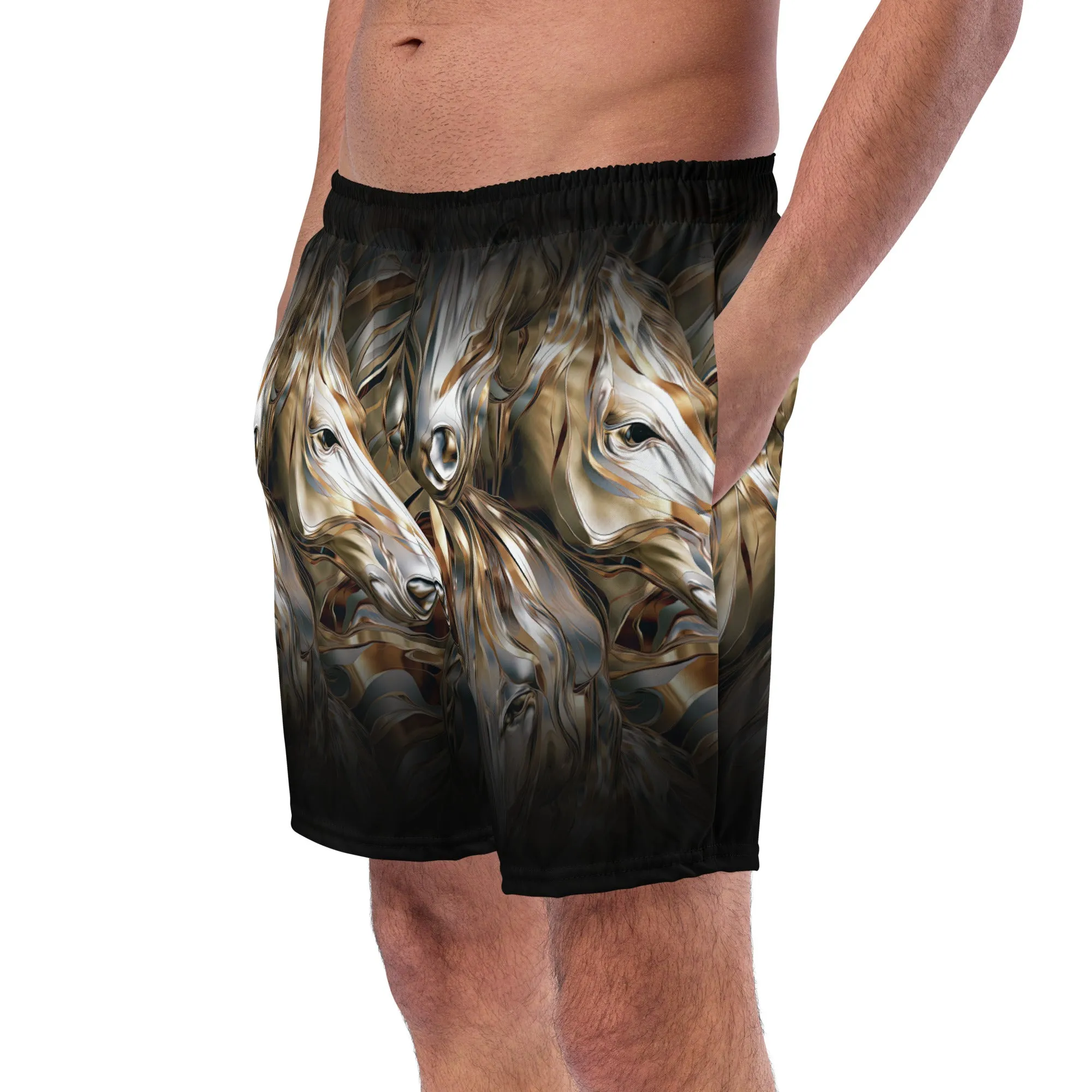 Swim Trunk Metal Horses