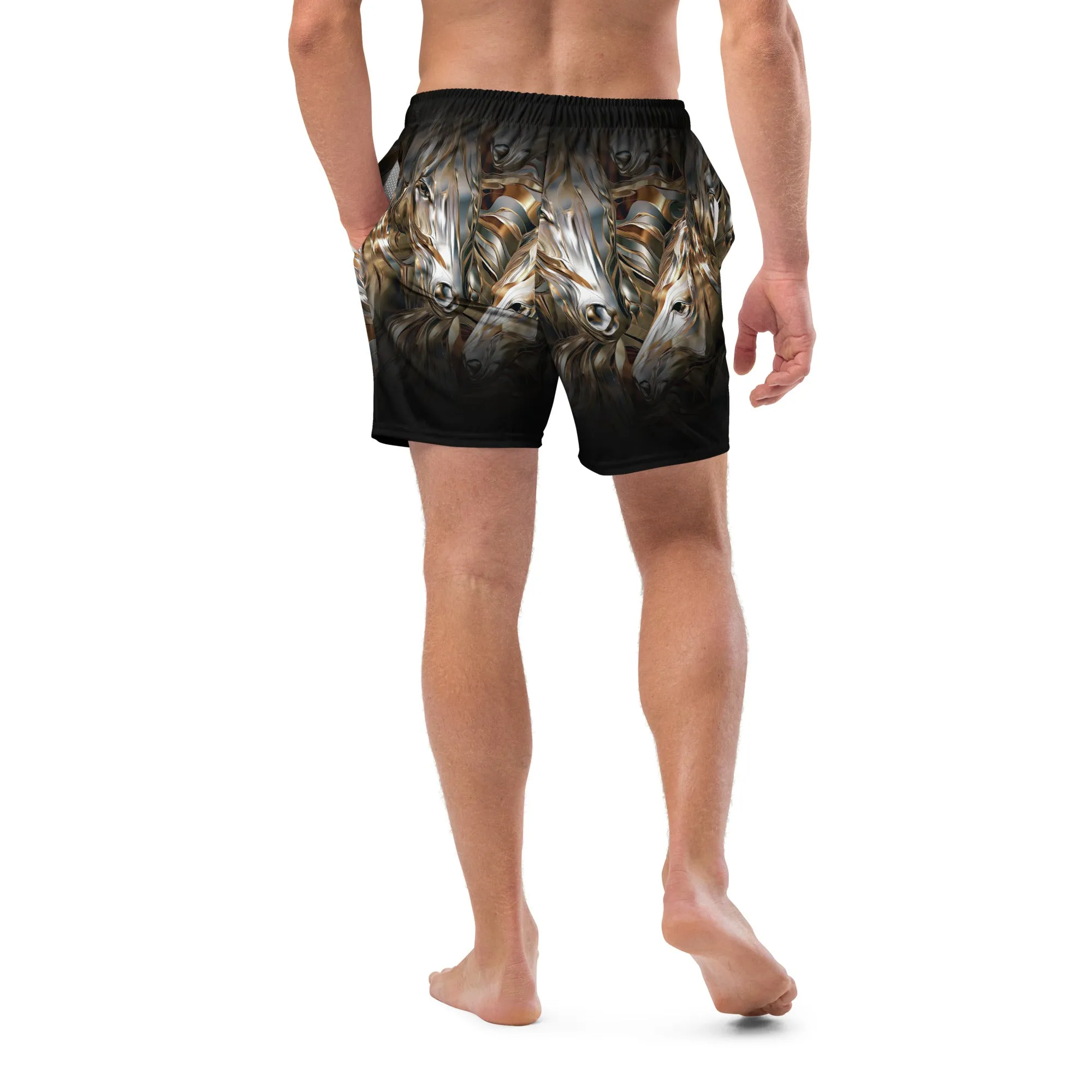 Swim Trunk Metal Horses