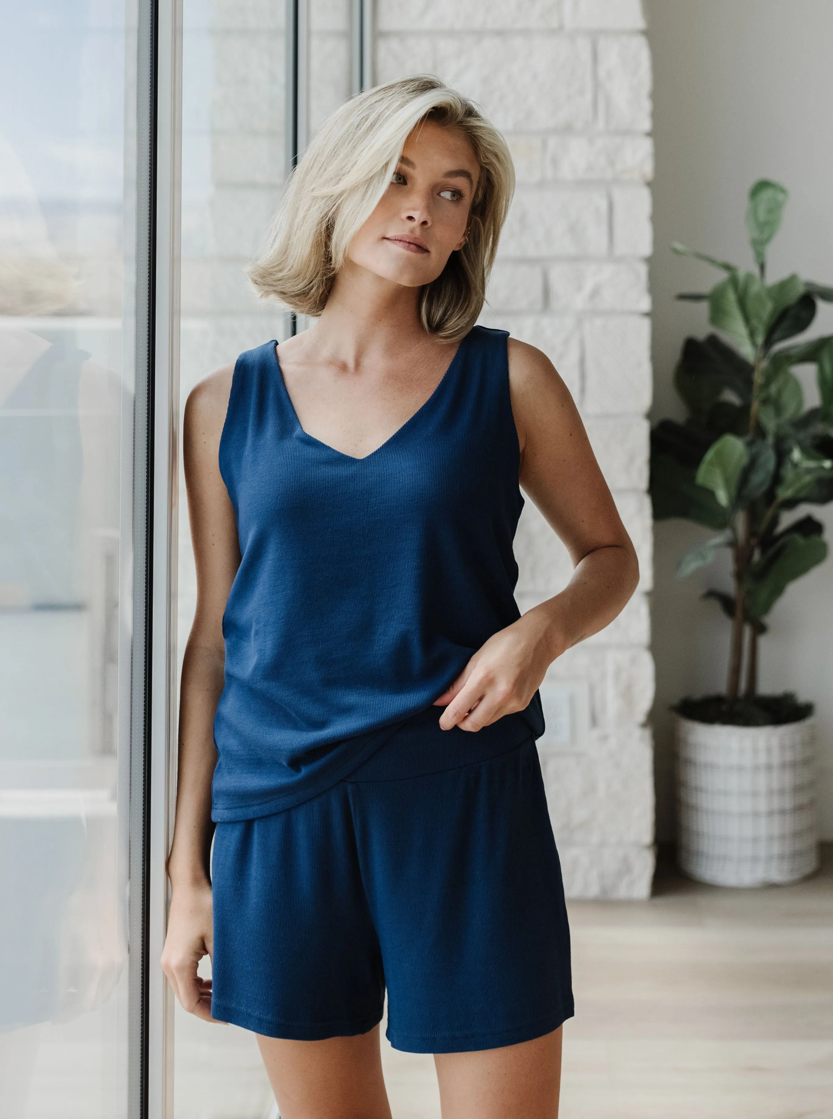 Women’s Bamboo Rib-Knit Lounge Short
