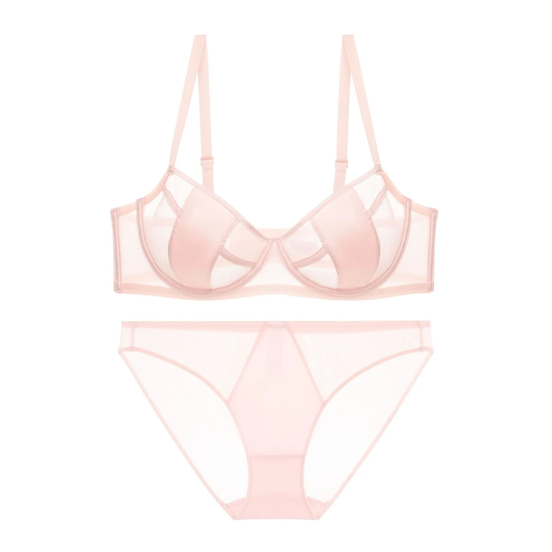 Women's  Pure Desire Lace Underwear Bra Set Thin Seamless Push-up Bra