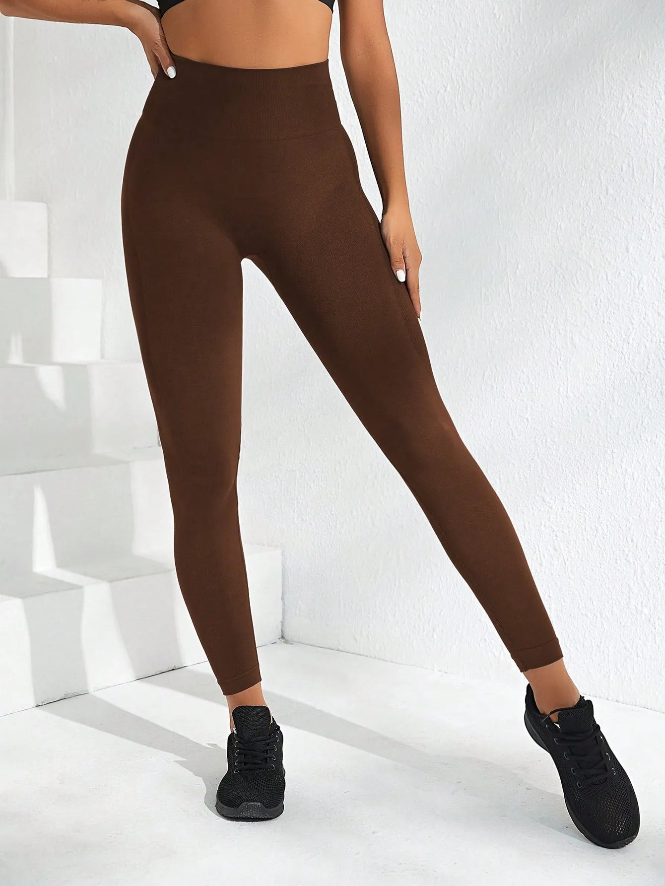 Yoga Basic Yoga Leggings Seamless High Stretch Tummy Control