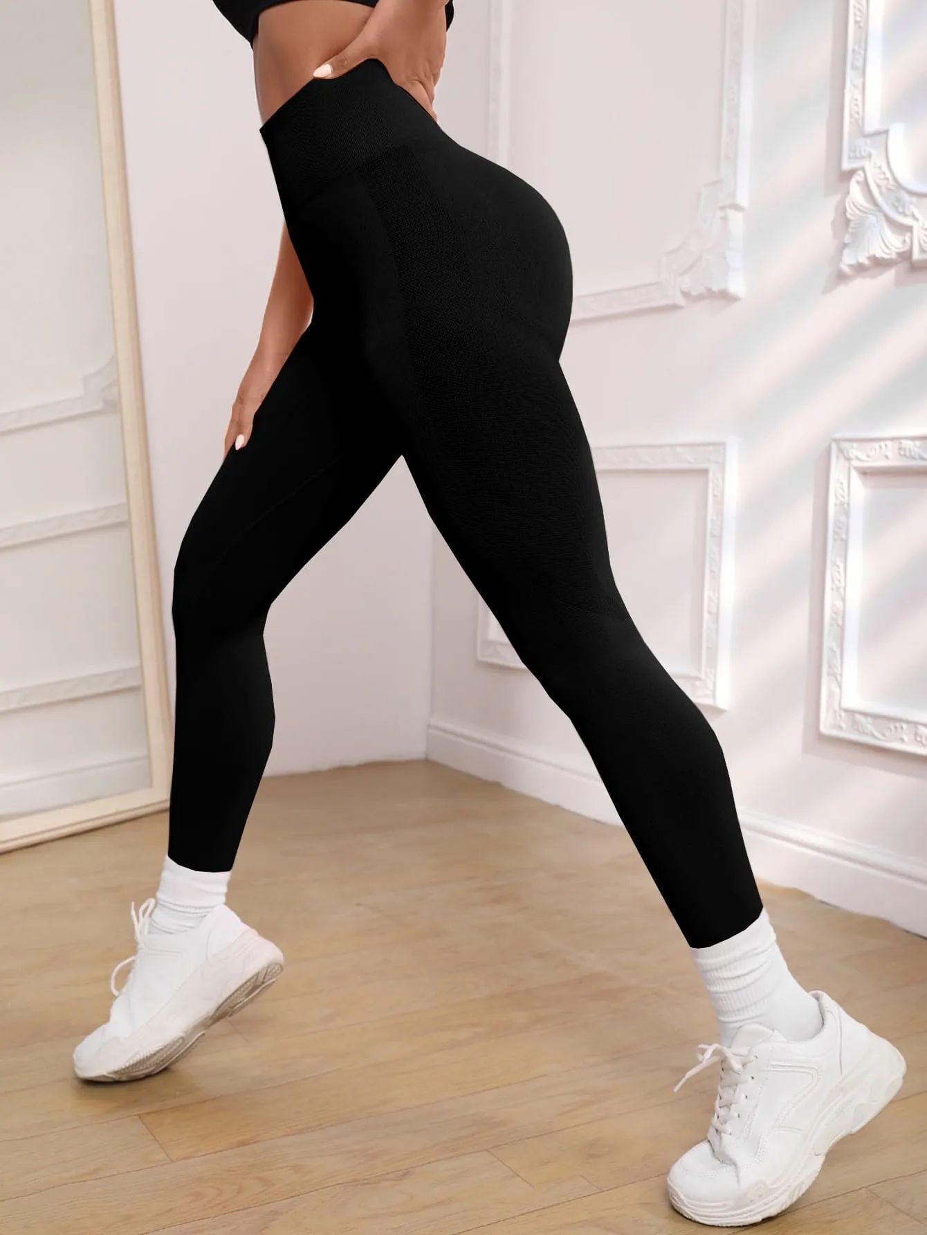 Yoga Basic Yoga Leggings Seamless High Stretch Tummy Control