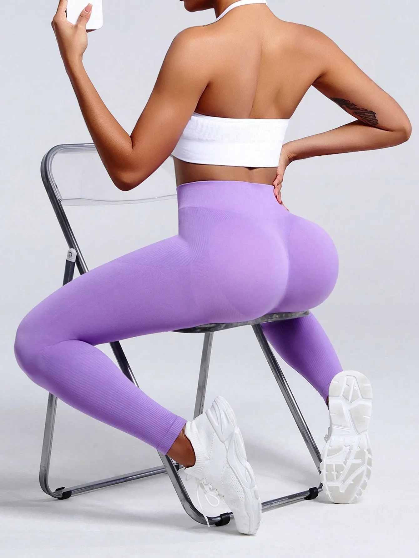 Yoga Basic Yoga Leggings Seamless High Stretch Tummy Control
