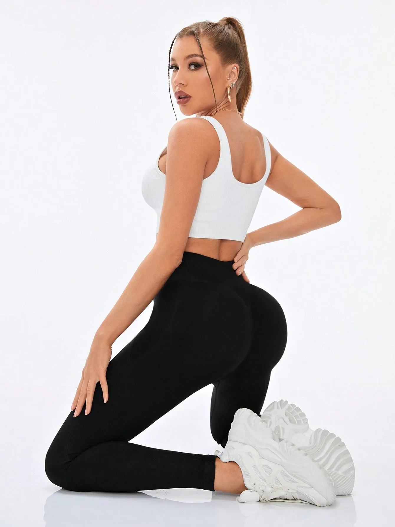 Yoga Basic Yoga Leggings Seamless High Stretch Tummy Control