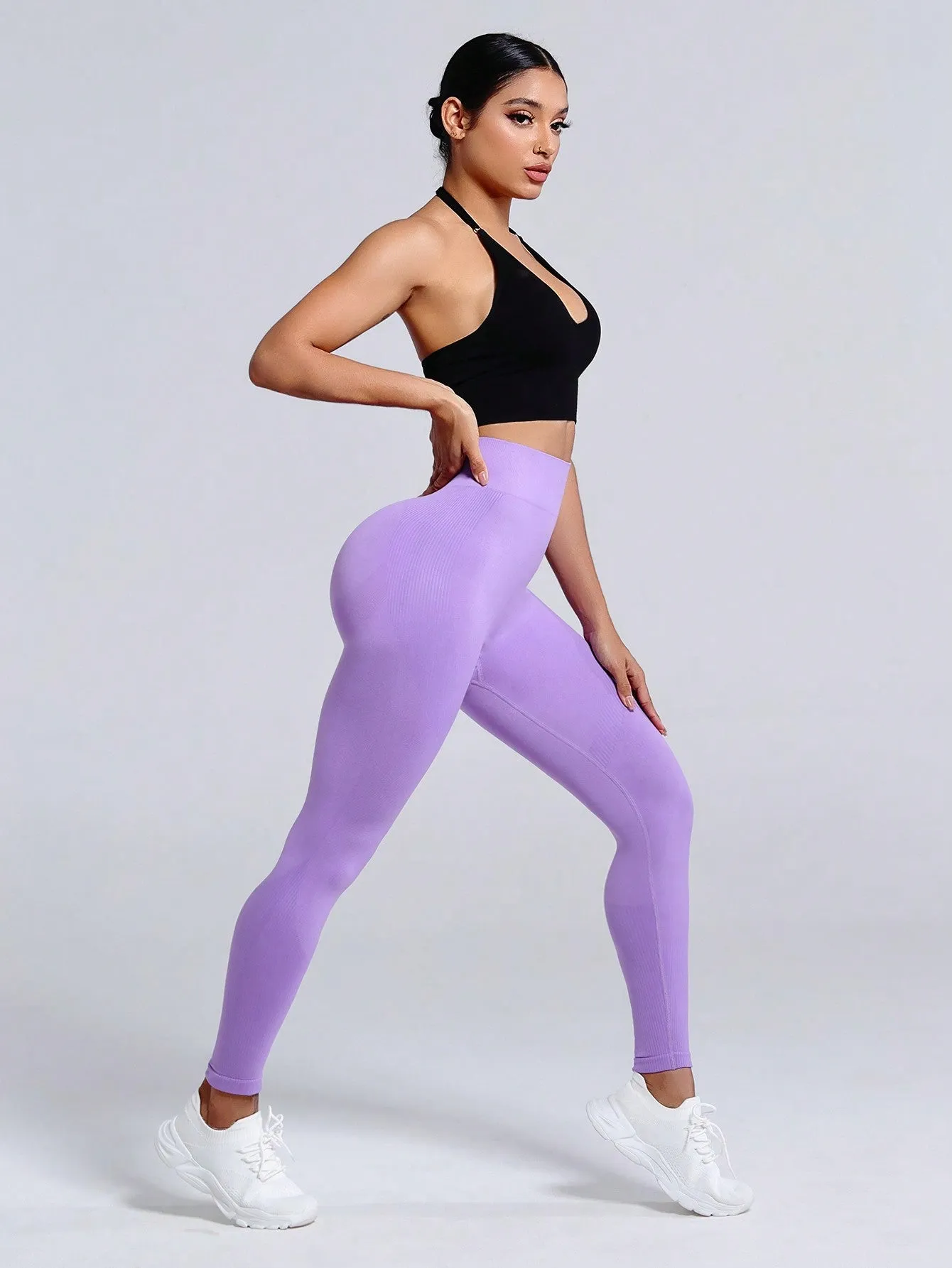Yoga Basic Yoga Leggings Seamless High Stretch Tummy Control