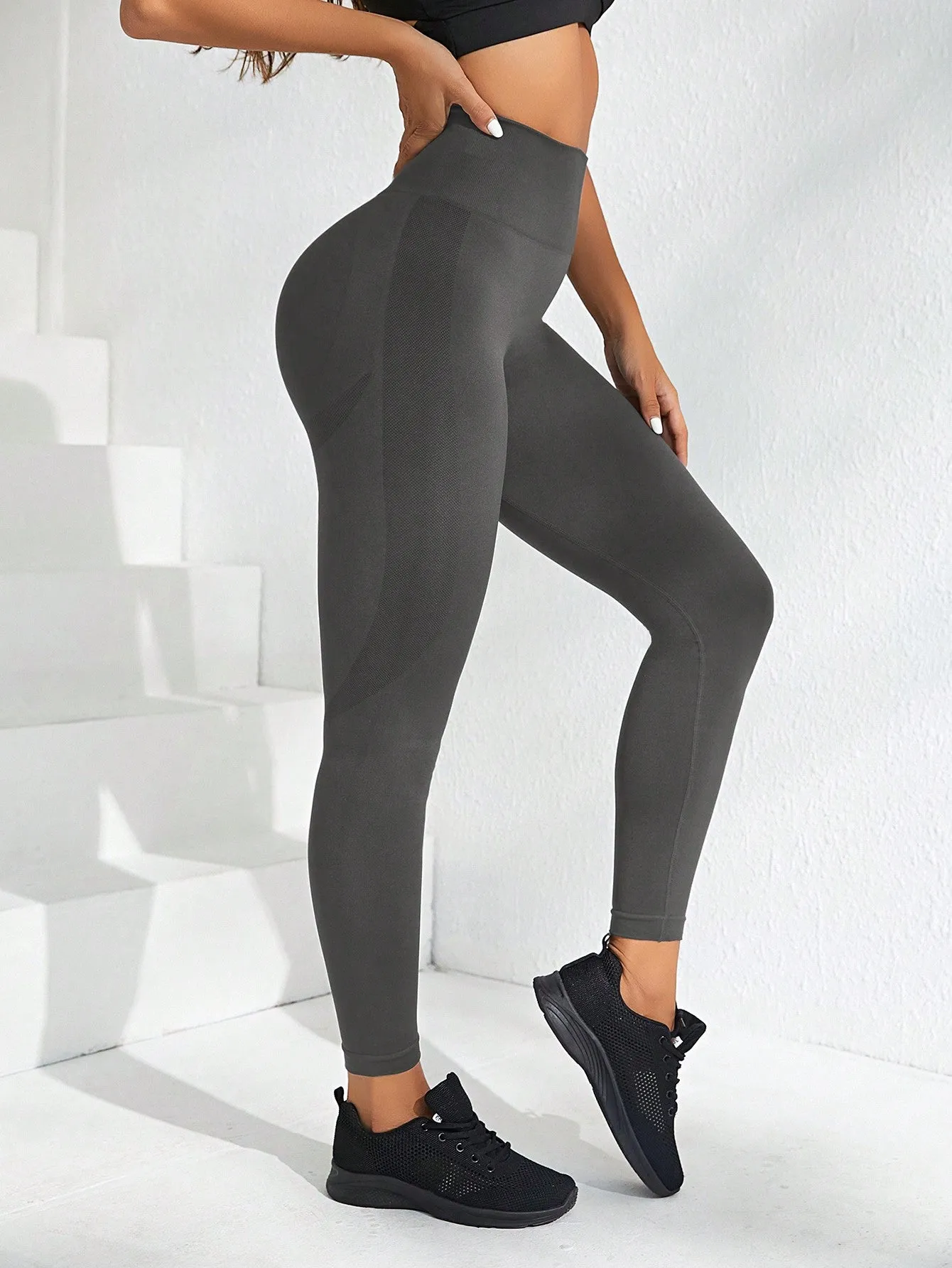 Yoga Basic Yoga Leggings Seamless High Stretch Tummy Control