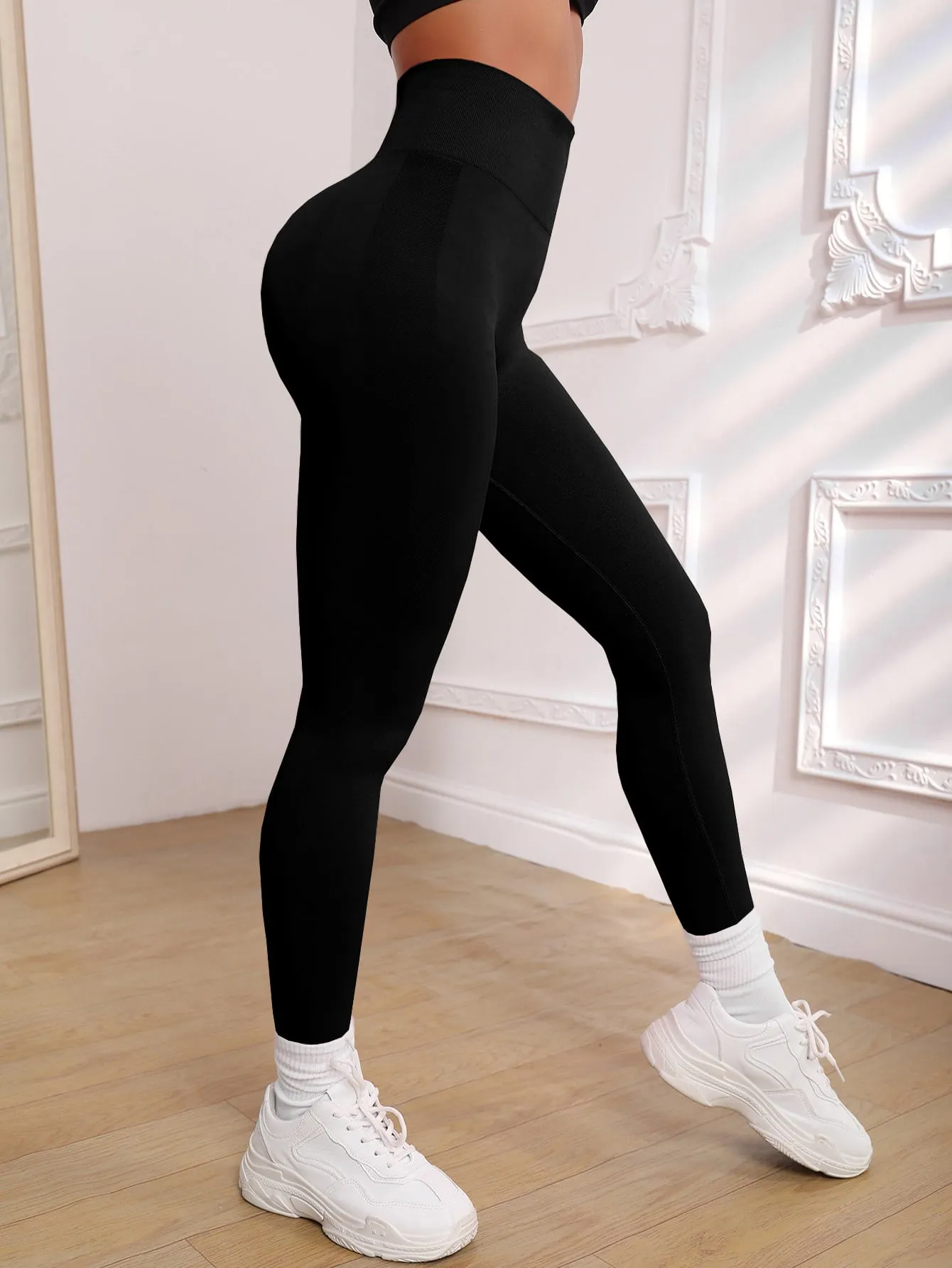 Yoga Basic Yoga Leggings Seamless High Stretch Tummy Control