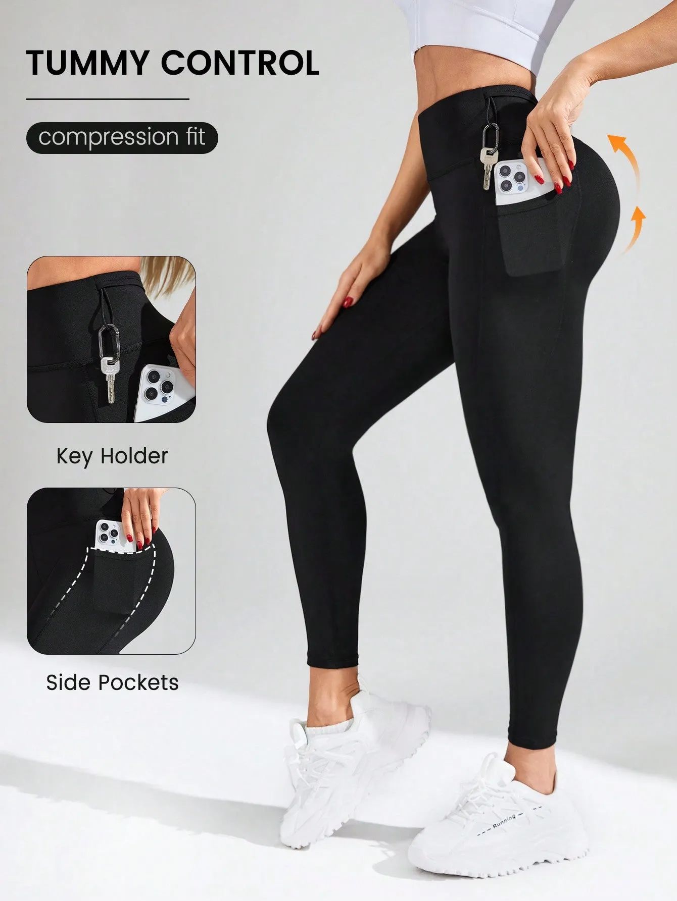 Yoga Basic Yoga Leggings Seamless High Stretch Tummy Control