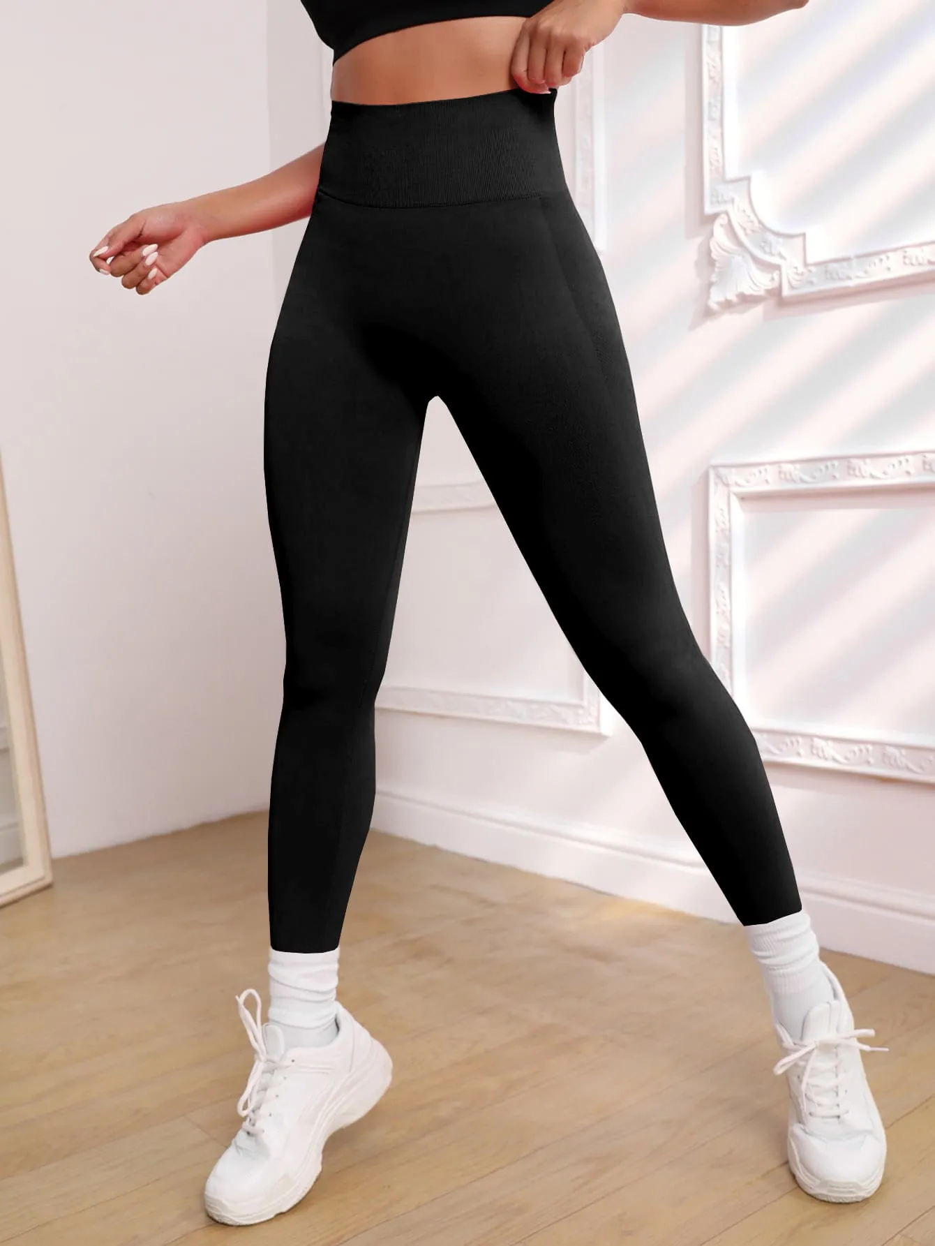 Yoga Basic Yoga Leggings Seamless High Stretch Tummy Control